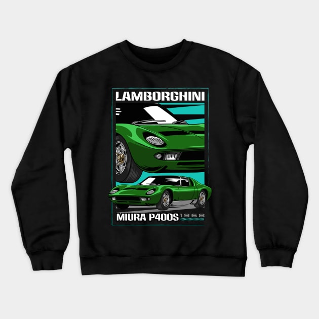 Classic Miura Exotic Car Crewneck Sweatshirt by milatees